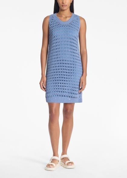 「Sarah Pacini サラパチーニ　青　ハイネック　ノースリーブ　ニット Sarah Pacini サラパチーニ 青 ハイネック ノースリーブ ニット