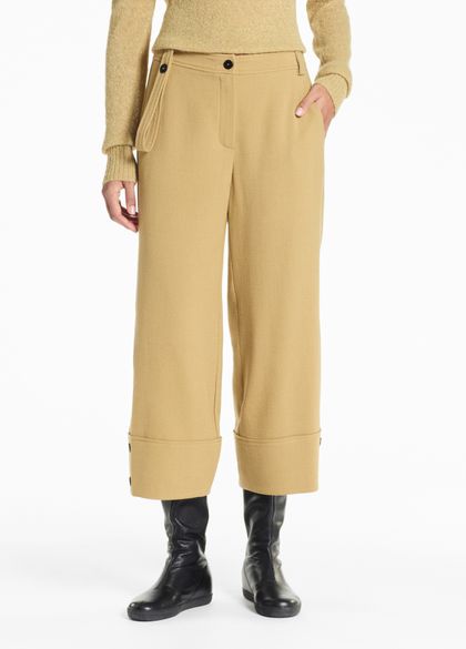 Ensemble Pantalon Slim Et Pull Sarah Pacini - Taille 38/40 - Lin Jaune - Occasion Très Bon État