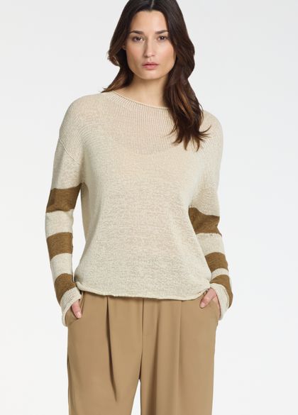 Pull Gris Léger Sarah Pacini à Col Large - Taille EG - Occasion En Très Bon état